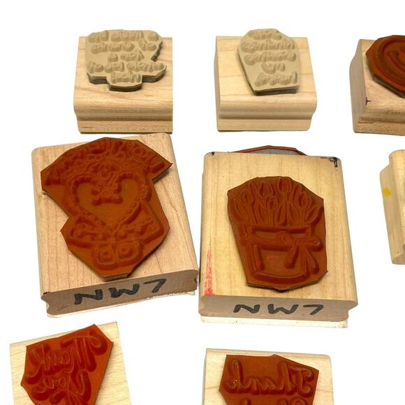 Stampin Up Wood Block Rubber Stamps Thank You Lot of 11 Stamps Cardmaking - Picture 8 of 11